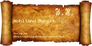 Wohlland Margit névjegykártya